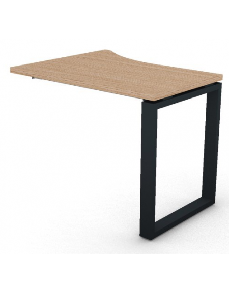 Appendice sagomata Sx per scrivania, piano in melaminico spessore mm 30 e gamba metallica ad anello chiuso - cm 100x80x74,5h