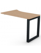 Appendice sagomata Sx per scrivania, piano in melaminico spessore mm 30 e gamba metallica ad anello chiuso - cm 120x80x74,5h