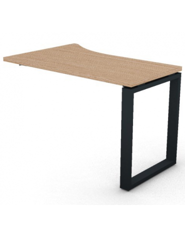 Appendice sagomata Sx per scrivania, piano in melaminico spessore mm 30 e gamba metallica ad anello chiuso - cm 120x80x74,5h