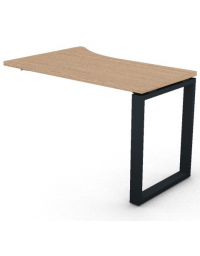 Appendice sagomata Sx per scrivania, piano in melaminico spessore mm 30 e gamba metallica ad anello chiuso - cm 120x80x74,5h