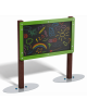 Pannello didattico Lavagna con pali in plastica riciclata - Lavagna in ardesia da esterno - cm 173x35x123h
