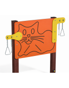 Pannello didattico con sagoma gatto, con pali in plastica riciclata e pannello in HDPE - cm 135x14x132h