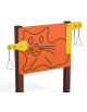 Pannello didattico con sagoma gatto, con pali in plastica riciclata e pannello in HDPE - cm 135x14x132h