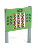 Pannello didattico con il gioco del tris, pali in alluminio e pannello HDPE - cm 97x13x132h