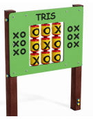 Pannello didattico con il gioco del tris, pali in plastica riciclata e pannello in HDPE - cm 97x13x132h