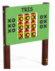 Pannello didattico con il gioco del tris, pali in plastica riciclata e pannello in HDPE - cm 97x13x132h