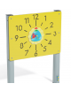 Pannello didattico con orologio, pali in alluminio e pannello HDPE - cm 97x13x132h