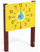 Pannello didattico con orologio, pali in plastica riciclata e pannello HDPE - cm 97x13x132h