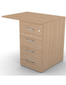 Appendice retta per scrivania, piano in melaminico spessore mm 18 e gamba metallica ad anello chiuso - cm 80x60x73,5h