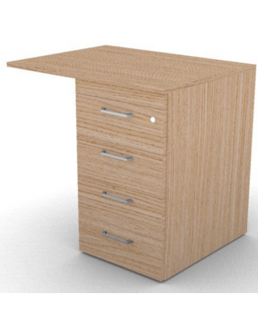 Appendice retta per scrivania, piano in melaminico spessore mm 18 e gamba metallica ad anello chiuso - cm 80x60x73,5h
