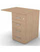 Appendice retta per scrivania, piano in melaminico spessore mm 18 e cassettiera portante - cm 80x60x73,5h