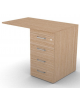Appendice retta per scrivania, piano in melaminico spessore mm 18 e cassettiera portante - cm 100x60x73,5h