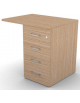 Appendice retta per scrivania, piano in melaminico spessore mm 25 e cassettiera portante - cm 80x60x74h