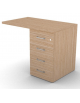 Appendice retta per scrivania, piano in melaminico spessore mm 30 e cassettiera portante - cm 100x60x74,5h