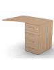 Appendice sagomata Dx per scrivania, piano in melaminico spessore mm 25 e cassettiera portante - cm 100x80x74h