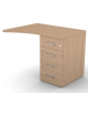 Appendice sagomata Dx per scrivania, piano in melaminico spessore mm 30 e cassettiera portante - cm 100x80x74,5h