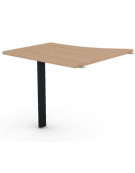 Appendice sagomata Dx per scrivania, piano in melaminico spessore mm 25 e gamba autoportante - cm 80x80x74h