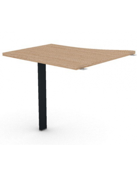 Appendice sagomata Dx per scrivania, piano in melaminico spessore mm 25 e gamba autoportante - cm 80x80x74h