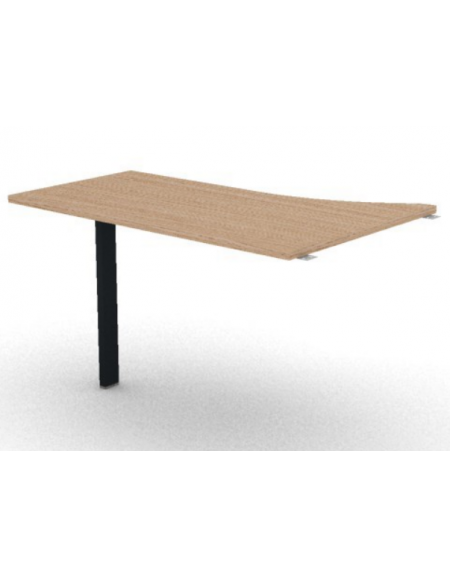 Appendice sagomata Dx per scrivania, piano in melaminico spessore mm 25 e gamba autoportante - cm 120x80x74h
