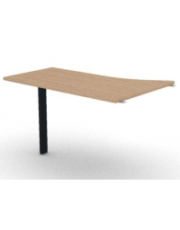 Appendice sagomata Dx per scrivania, piano in melaminico spessore mm 25 e gamba autoportante - cm 120x80x74h