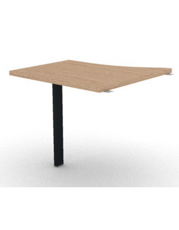 Appendice sagomata Dx per scrivania, piano in melaminico spessore mm 30 e gamba autoportante - cm 80x80x74,5h