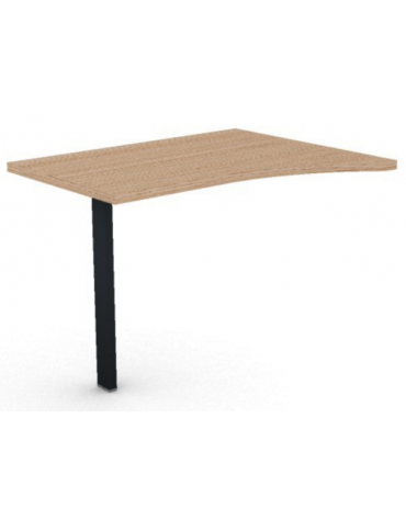 Appendice sagomata Dx per scrivania, piano in melaminico spessore mm 30 e gamba autoportante - cm 100x80x74,5h
