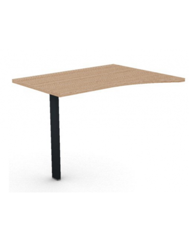 Appendice sagomata Dx per scrivania, piano in melaminico spessore mm 25 e gamba autoportante - cm 100x80x74h
