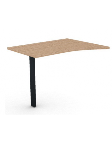 Appendice sagomata Dx per scrivania, piano in melaminico spessore mm 25 e gamba autoportante - cm 100x80x74h