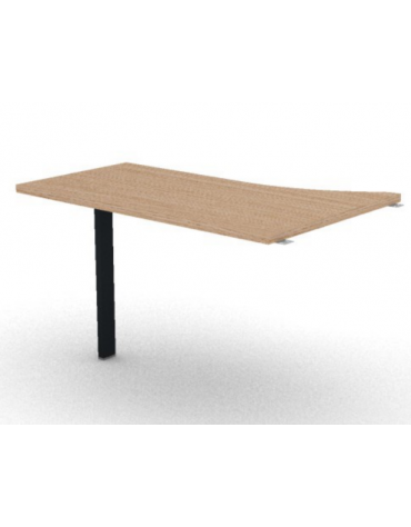 Appendice sagomata Dx per scrivania, piano in melaminico spessore mm 30 e gamba autoportante - cm 120x80x74,5h