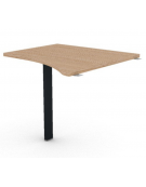 Appendice sagomata Sx per scrivania, piano in melaminico spessore mm 25 e gamba autoportante - cm 80x80x74h