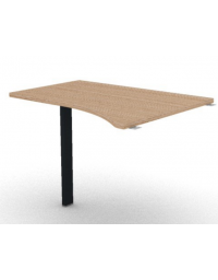Appendice sagomata Sx per scrivania, piano in melaminico spessore mm 25 e gamba autoportante - cm 100x80x74h