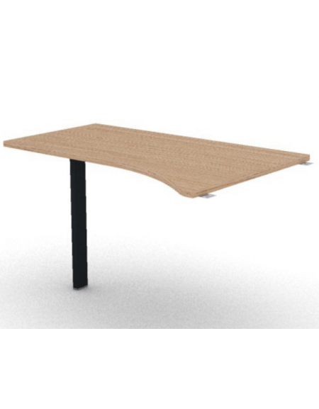 Appendice sagomata Sx per scrivania, piano in melaminico spessore mm 25 e gamba autoportante - cm 120x80x74h