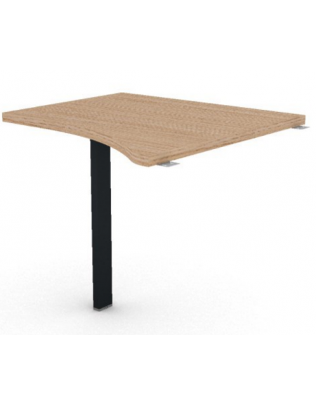 Appendice sagomata Sx per scrivania, piano in melaminico spessore mm 30 e gamba autoportante - cm 80x80x74,5h