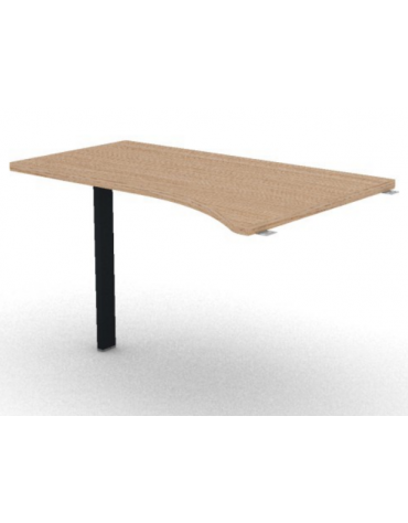 Appendice sagomata Sx per scrivania, piano in melaminico spessore mm 30 e gamba autoportante - cm 120x80x74,5h