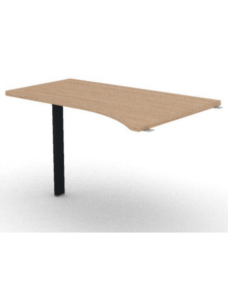 Appendice sagomata Sx per scrivania, piano in melaminico spessore mm 30 e gamba autoportante - cm 120x80x74,5h