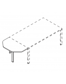 Terminale per scrivania profondità cm 90, piano in melaminico spessore mm 30 e gamba autoportante - cm 60x90x74,5h