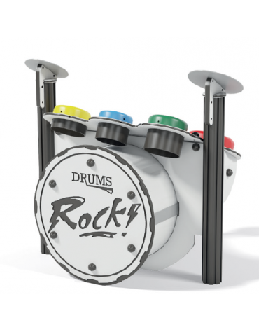 Batteria musicale interattiva da esterno realizzata in HDPE - Dimensioni cm 123x110x106h