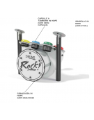Batteria musicale interattiva da esterno realizzata in HDPE - Dimensioni cm 123x110x106h