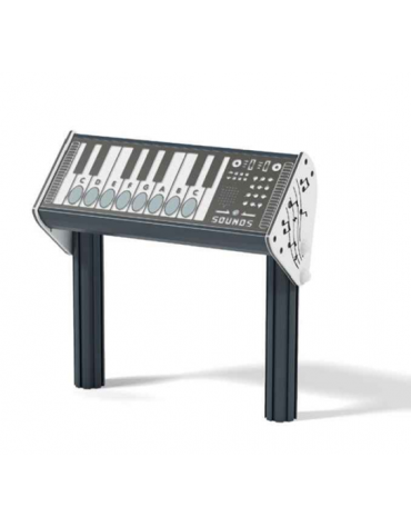 Tastiera musicale interattiva da esterno in realizzata in HDPE - con pali in alluminio - Dimensioni cm 88x31x79h