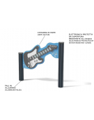 Basso musicale interattivo da esterno realizzato in HDPE - con pali in alluminio - Dimensioni cm 104x11x89h