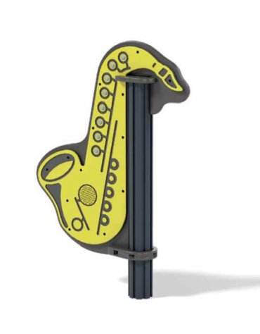 Sassofono musicale interattivo da esterno realizzato in HDPE - Dimensioni cm 72x13x103h