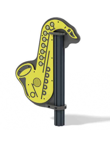 Sassofono musicale interattivo da esterno realizzato in HDPE - Dimensioni cm 72x13x103h