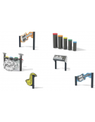 Rock Band Set musicale interattivo da esterno realizzato in HDPE - Dimensioni cm 735x550x106h