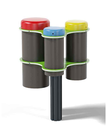 Bonghi musicali interattivi realizzati in HDPE - palo in alluminio con scanalatura a T - cm 57x52x86h