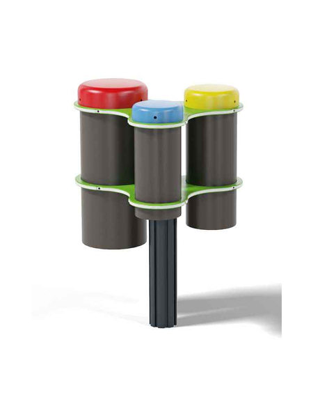 Bonghi musicali interattivi realizzati in HDPE - palo in alluminio con scanalatura a T - cm 57x52x86h
