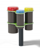 Bonghi musicali interattivi realizzati in HDPE - palo in alluminio con scanalatura a T - cm 57x52x86h