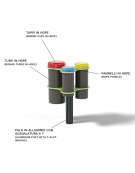 Bonghi musicali interattivi realizzati in HDPE - palo in alluminio con scanalatura a T - cm 57x52x86h