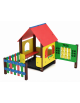 Villino per bambini con pali di plastica riciclata, pannelli in HDPE e pavimentazione in carply - cm 219x228x168h
