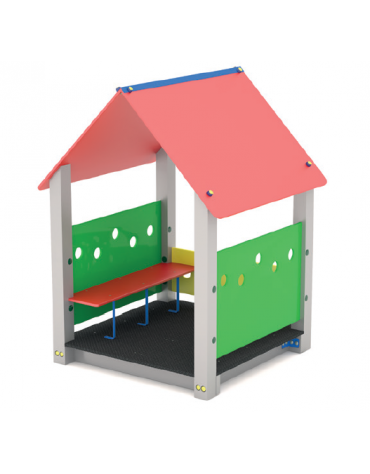 Casetta per bambini con struttura in alluminio  - pavimentazione interna in carply - Dimensioni cm 131x120x172h