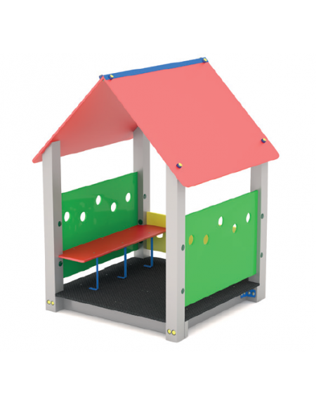 Casetta per bambini con struttura in alluminio  - pavimentazione interna in carply - Dimensioni cm 131x120x172h